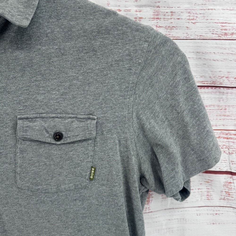 Howler Bros Polo Shirt Mens XL Gray Cotton Short Sleeve Western Colorblock Back - Picture 3 of 8